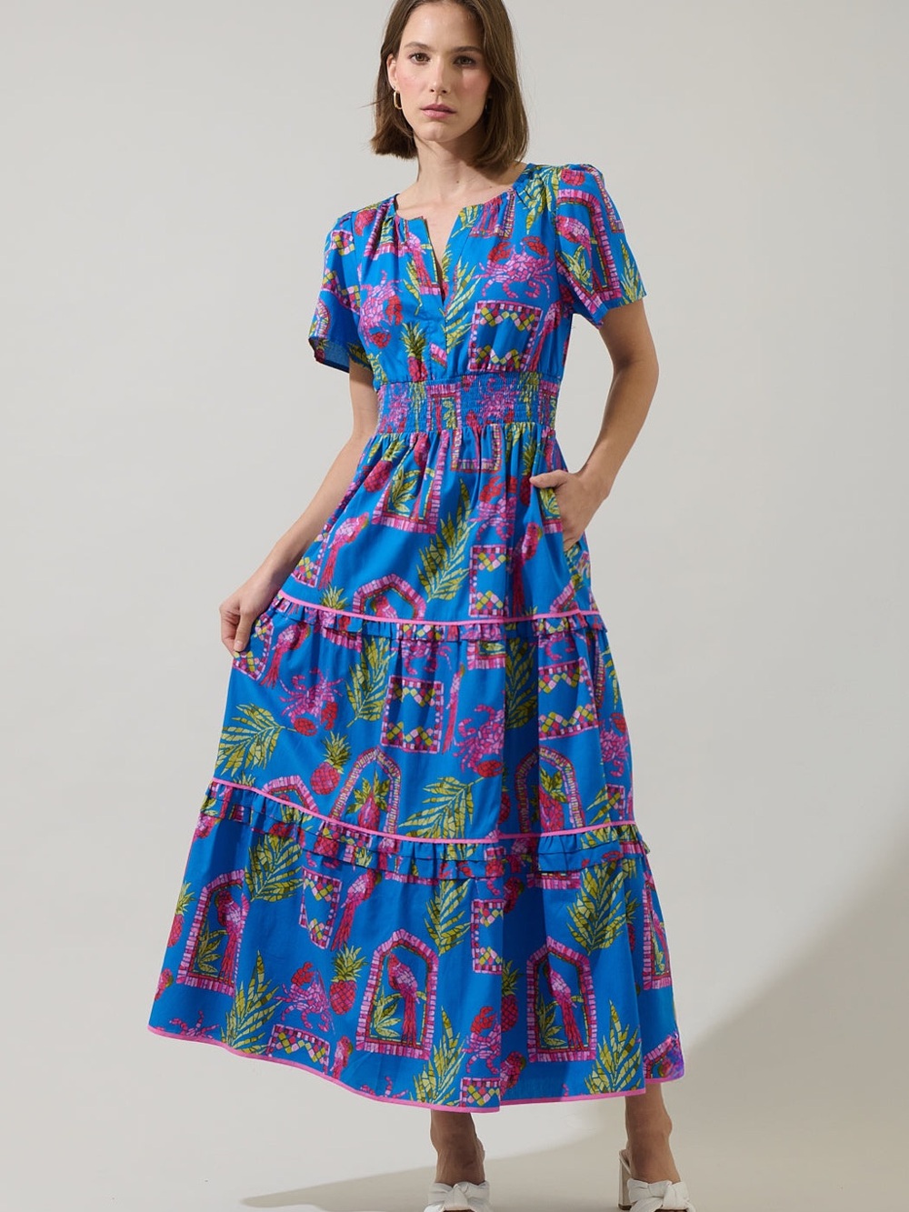 SugarLips Bally Tropical Ernie Tiered Maxi Dress M new - Picture 3 of 7